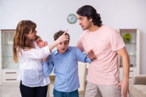 Family conflict with husband and wife and child